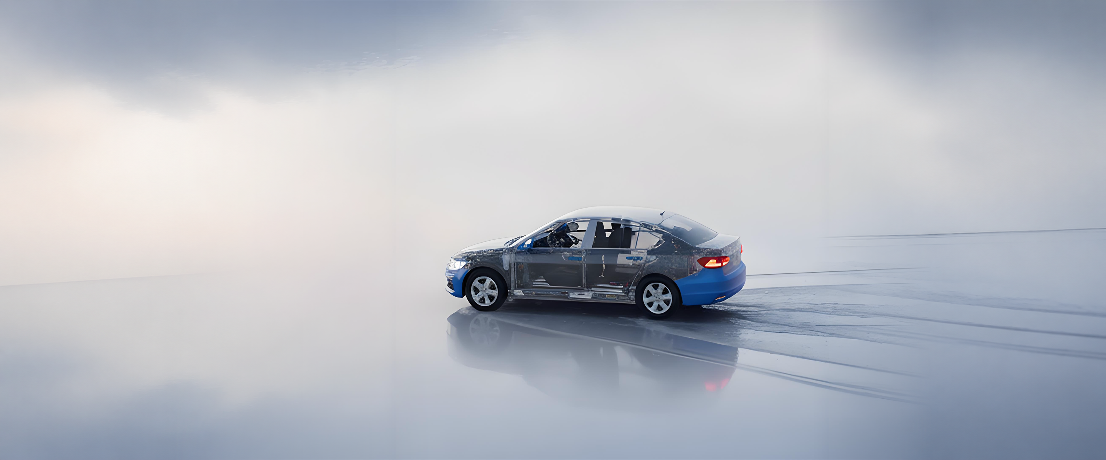 Transparent vehicle exterior engineering display
