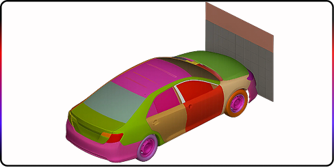 Full-vehicle crash safety simulation