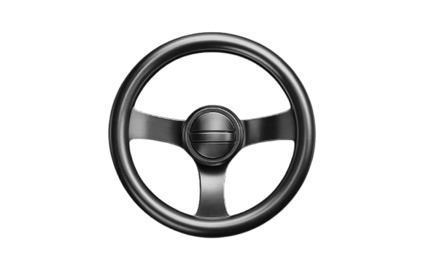 Steering wheel representing project direction